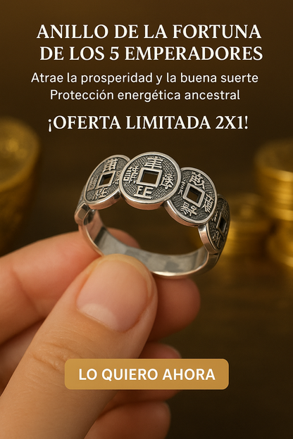 Anillo de la Fortuna de los 5 Emperadores 2X1 (Anillo ajustable - todas las tallas).